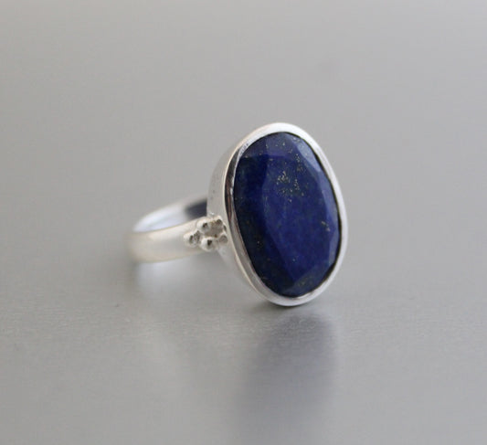 Natural Lapis lazuli 925 Sterling Silver Ring