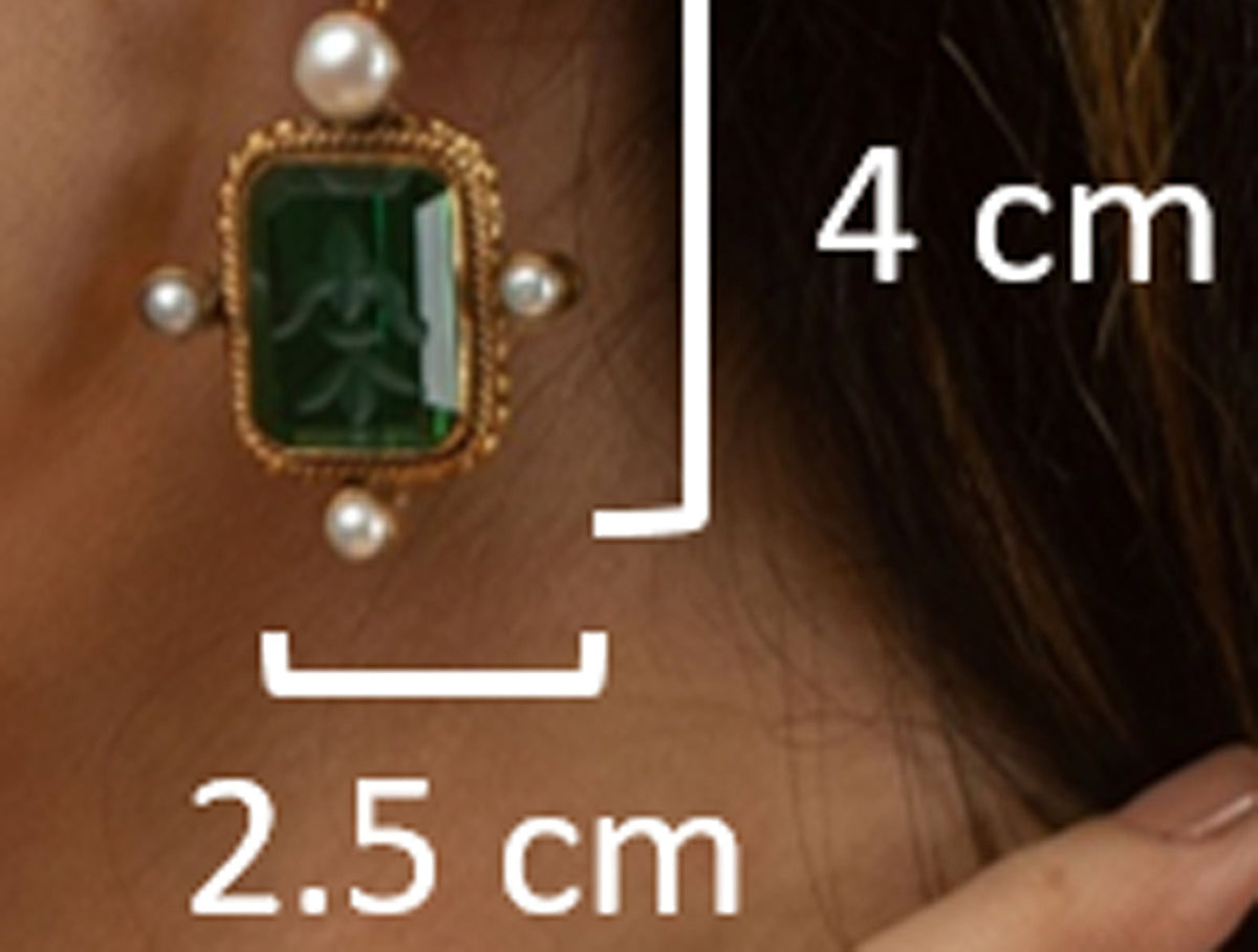 Blue Intaglio Statement Ring, Victorian Style with Pearls, photo 3