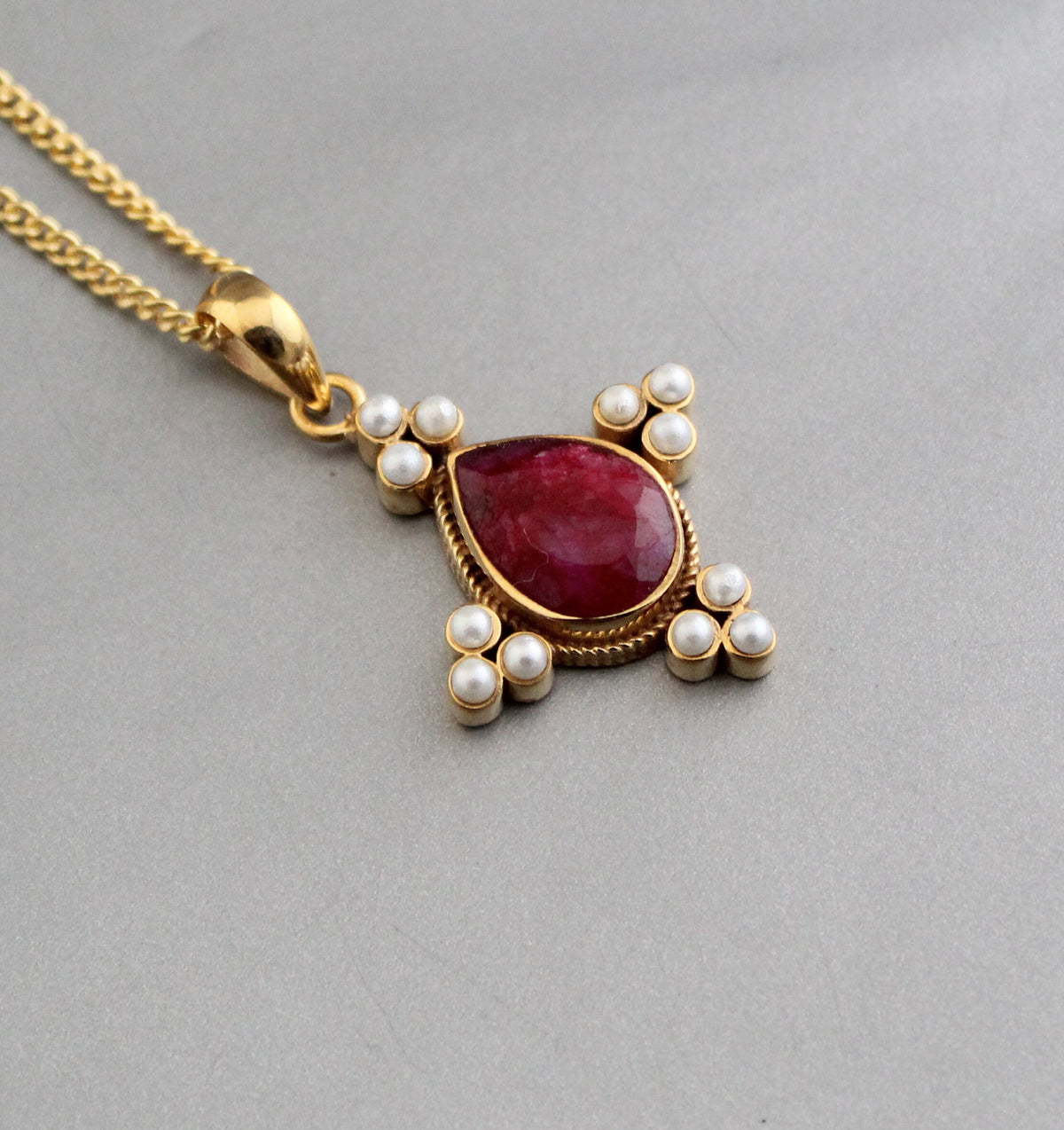 Red Intaglio Necklace, Victorian Cameo Pendant, photo 3