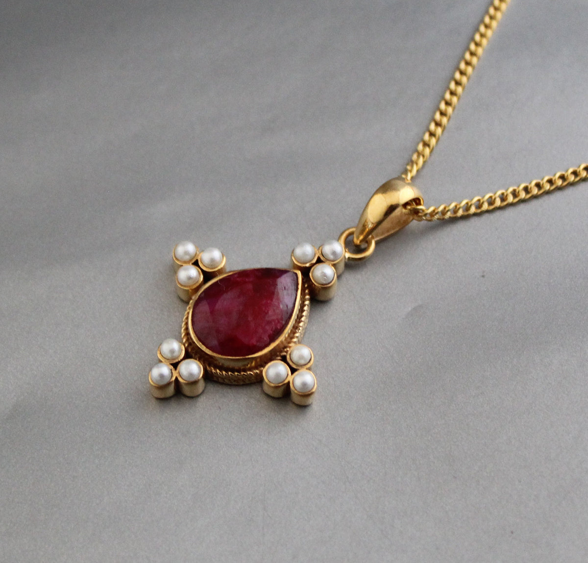 Red Intaglio Necklace, Victorian Cameo Pendant, photo 6