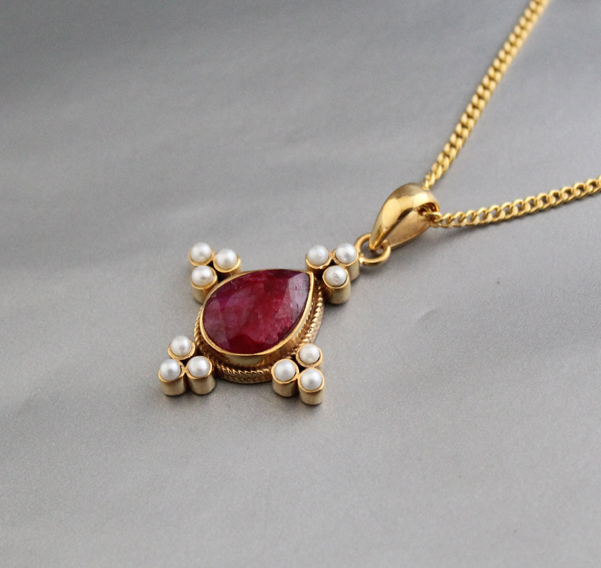 Red Intaglio Necklace, Victorian Cameo Pendant, photo 5