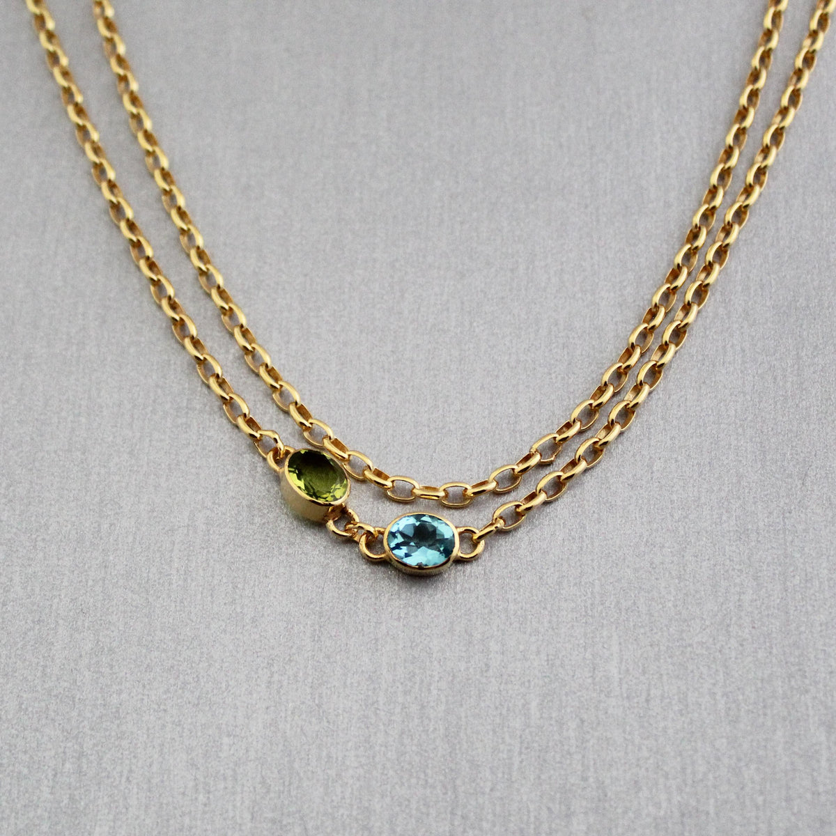 Colourful Crystal Necklace, Gold Gemstone Pendant, photo 2