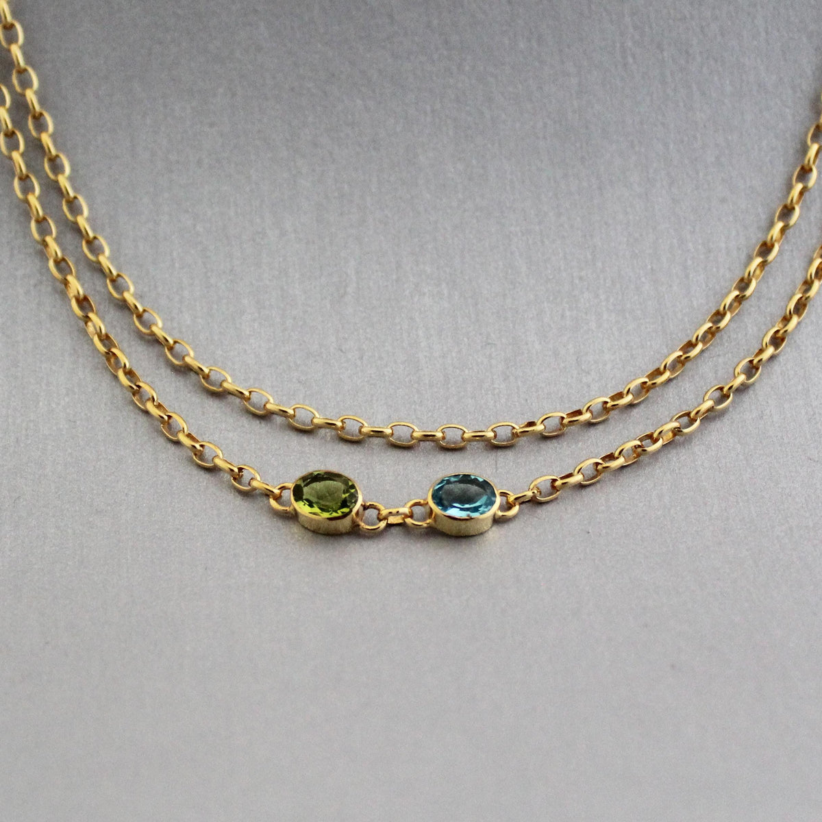 Colourful Crystal Necklace, Gold Gemstone Pendant, photo 6
