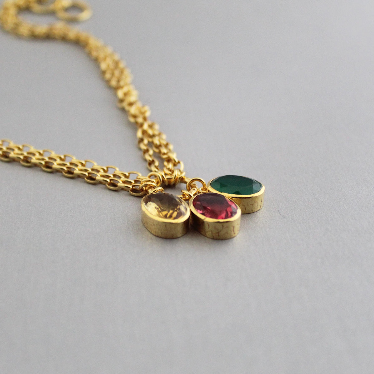 Colourful Crystal Necklace, Gold Gemstone Pendant, photo 8