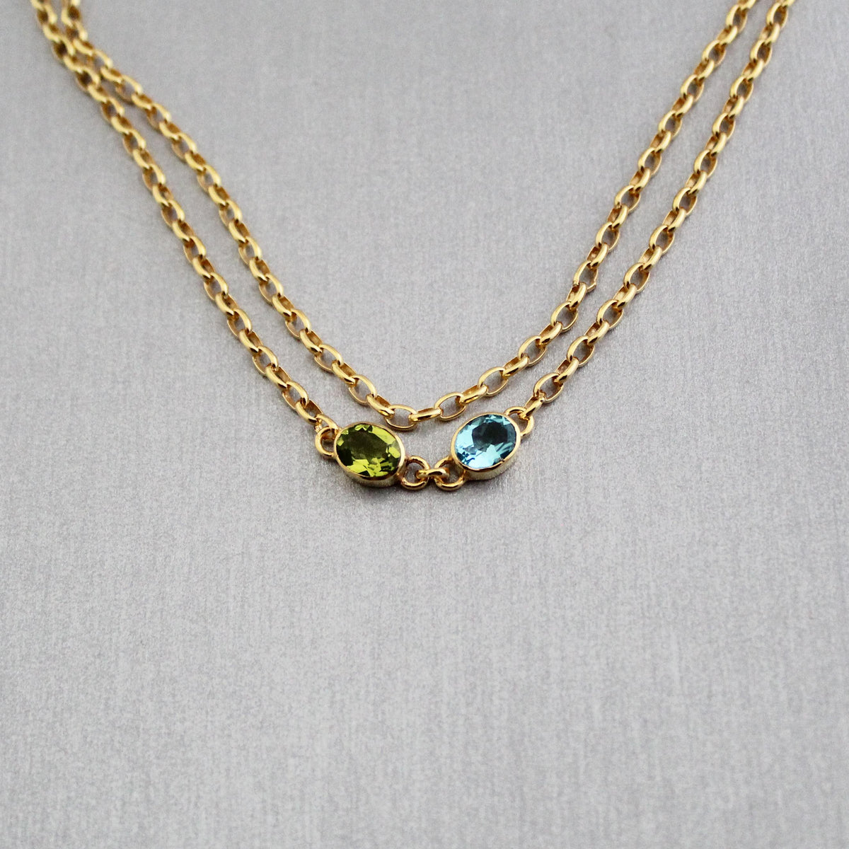 Colourful Crystal Necklace, Gold Gemstone Pendant, photo 3