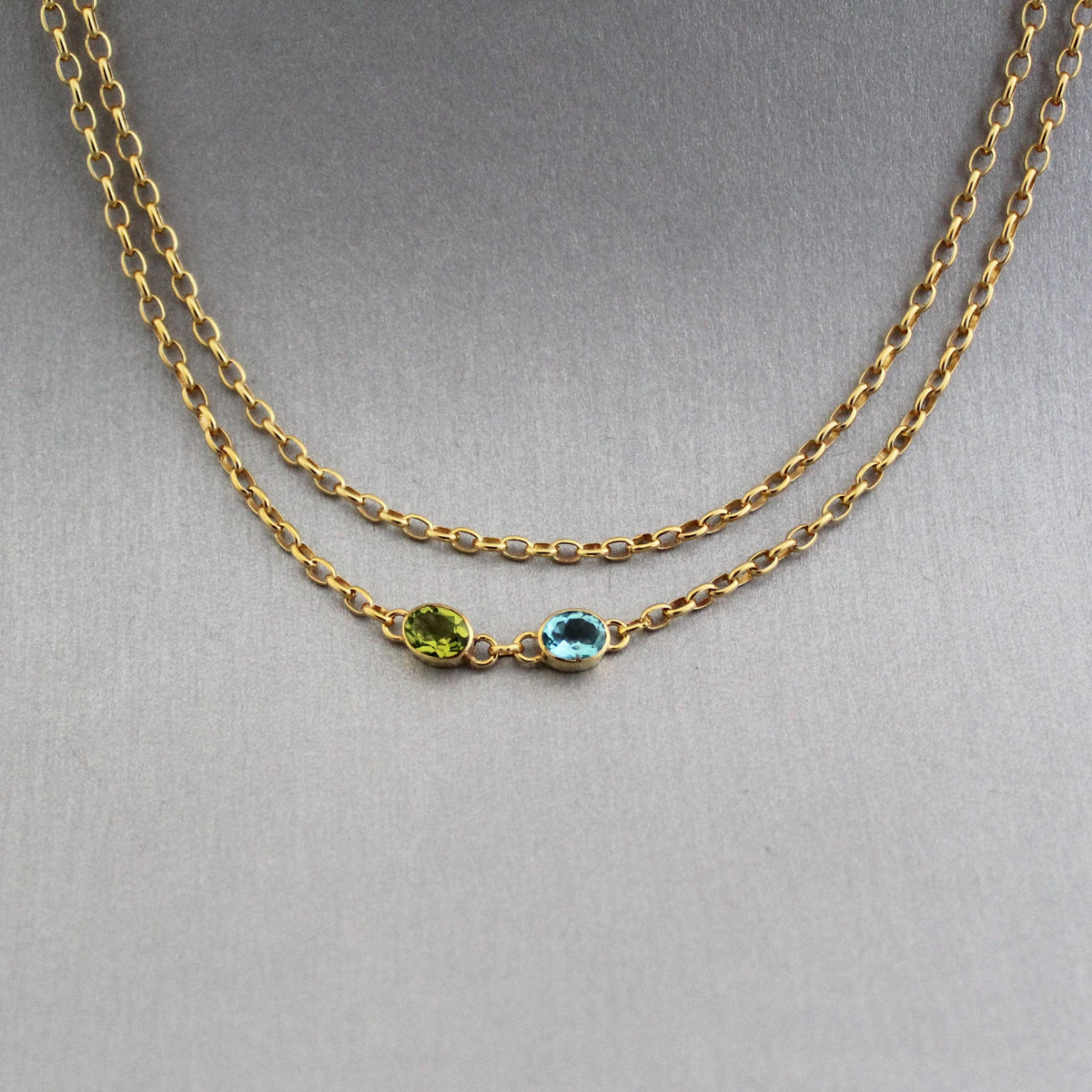 Colourful Crystal Necklace, Gold Gemstone Pendant, photo 5
