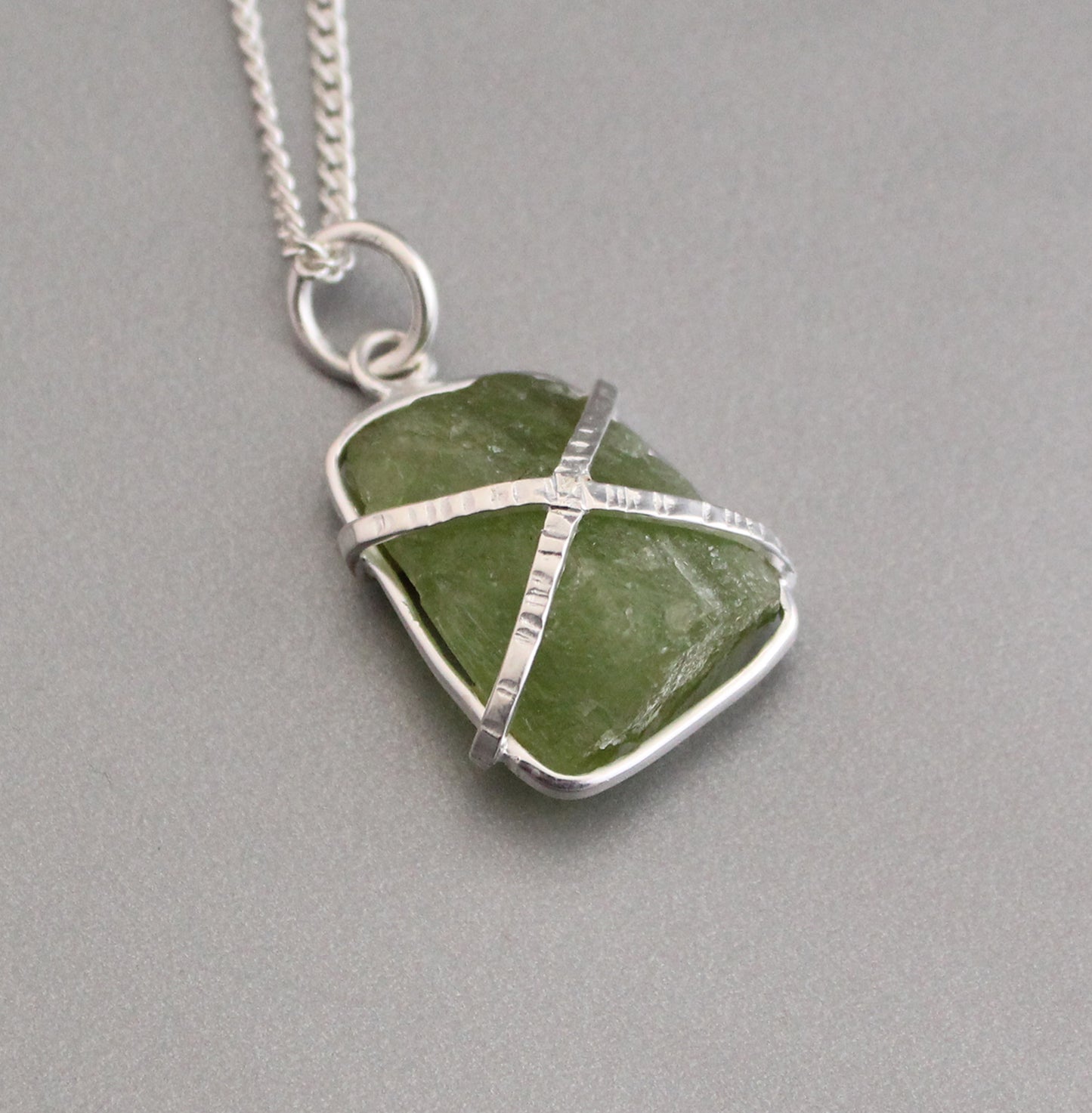 Natural Raw Peridot necklace