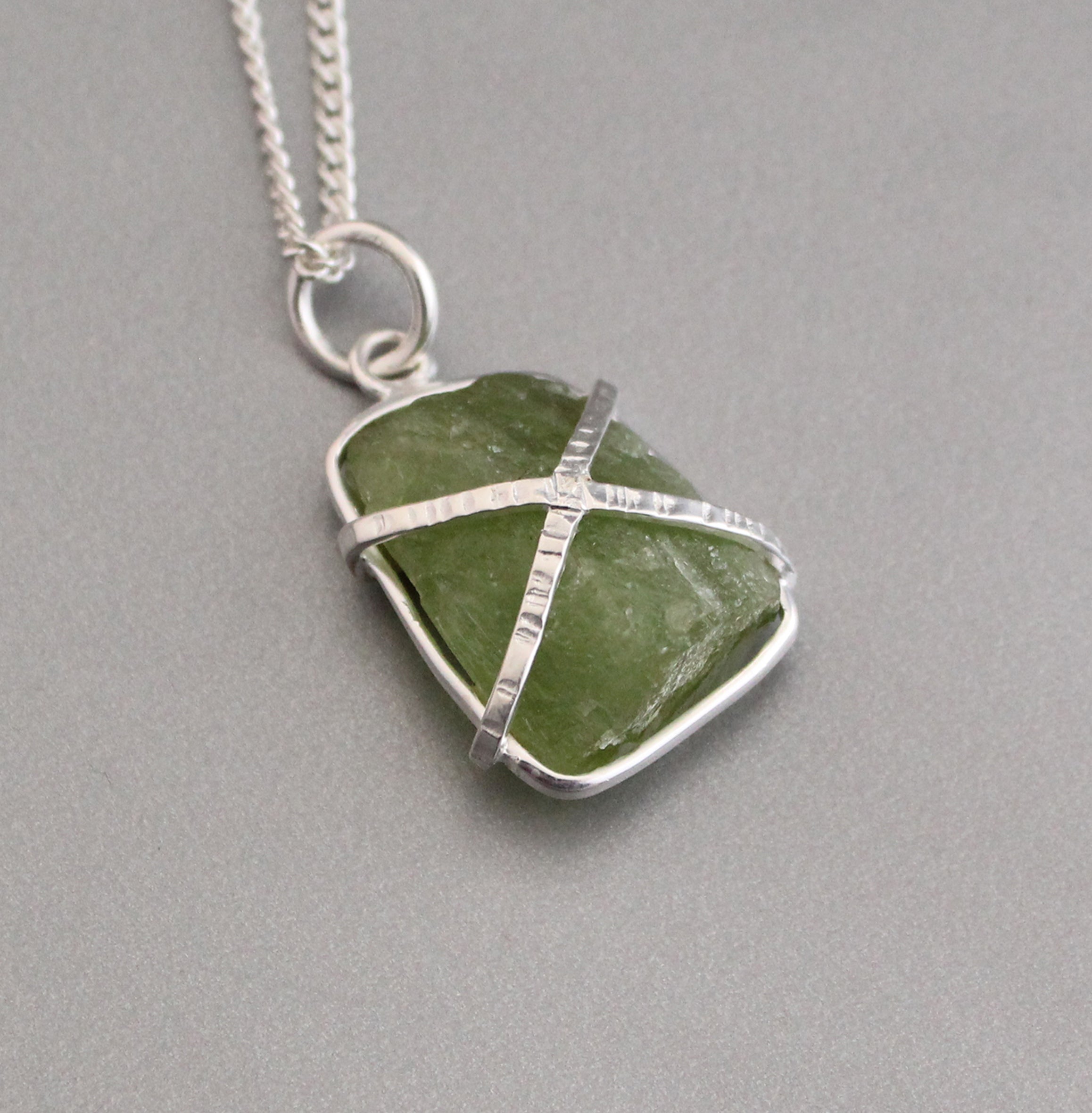 Natural Raw Peridot necklace