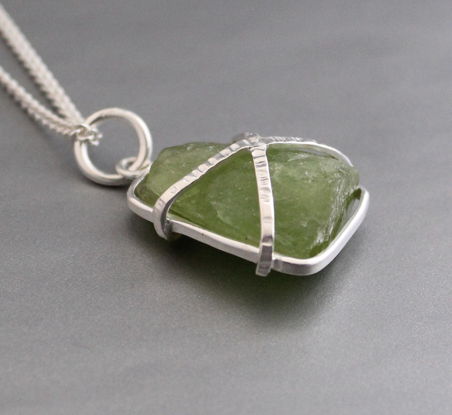 Natural Raw Peridot necklace