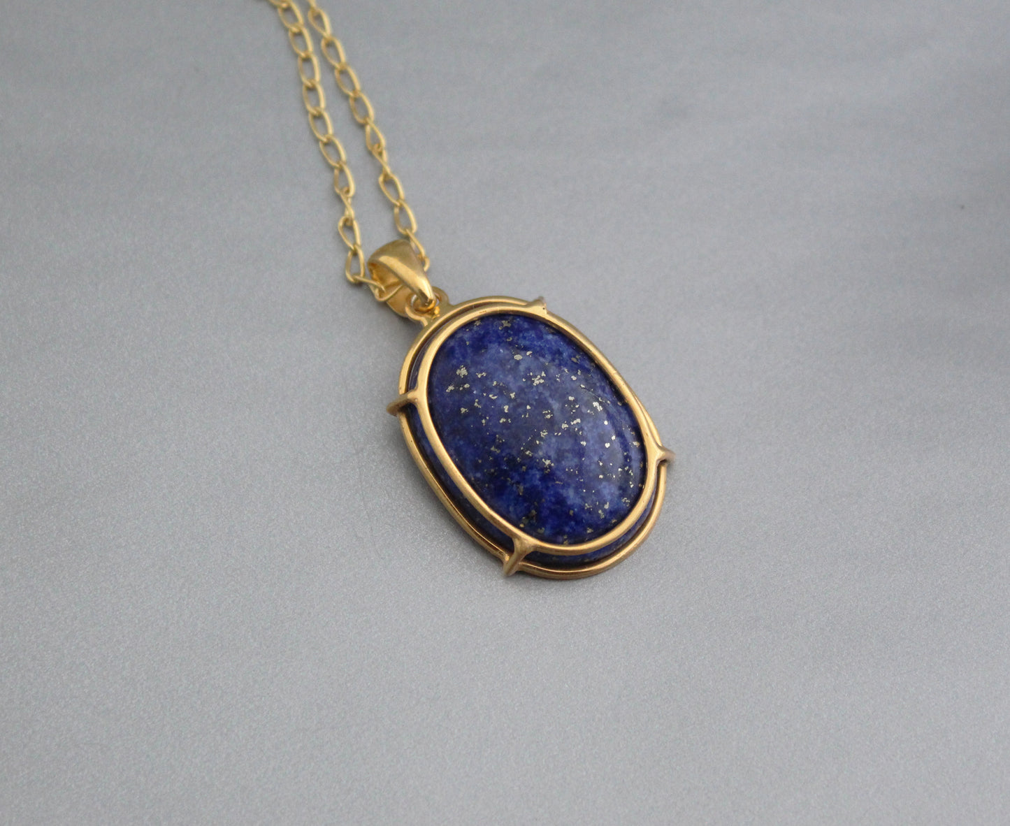 Lapis Lazuli Necklace, Blue Stone Pendant