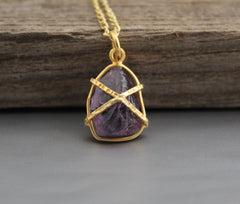 Raw Amethyst, Raw Crystal Necklaces