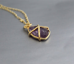 Raw Amethyst, Raw Crystal Necklaces