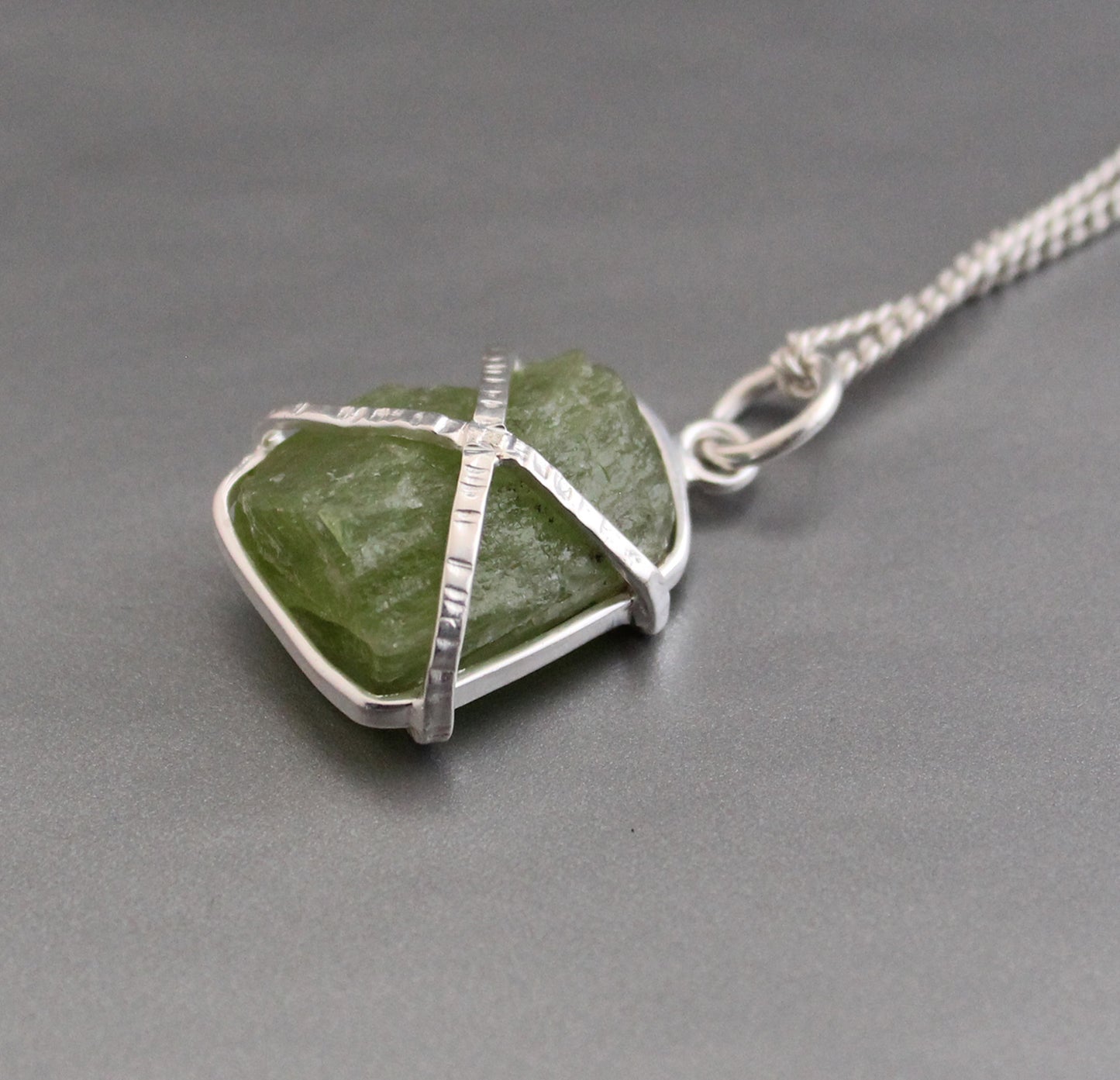 Natural Raw Peridot necklace