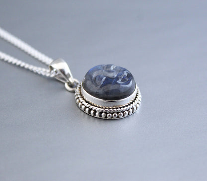 Labradorite Necklace, Moon Necklace