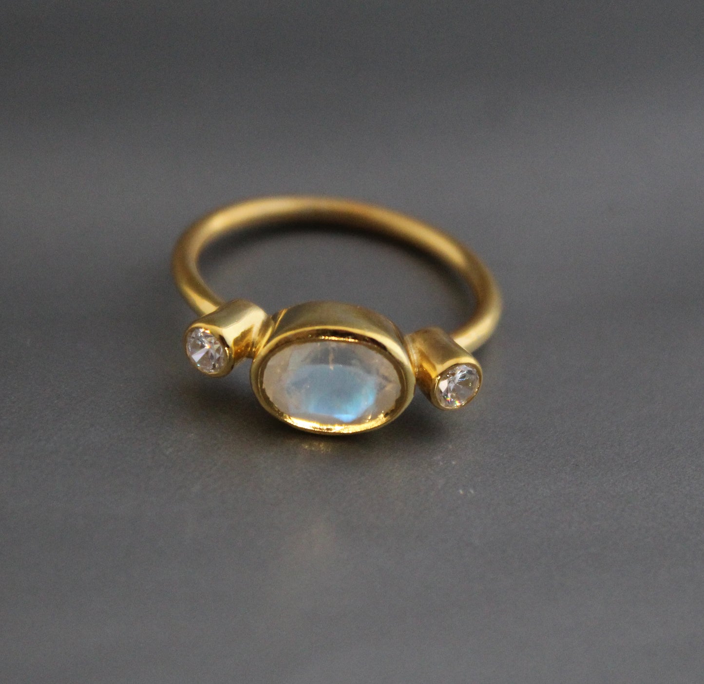 Rainbow moonstone Ring