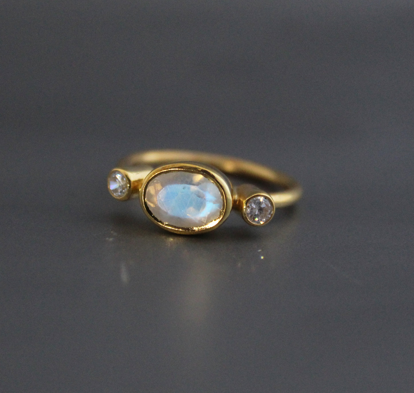 Rainbow moonstone Ring