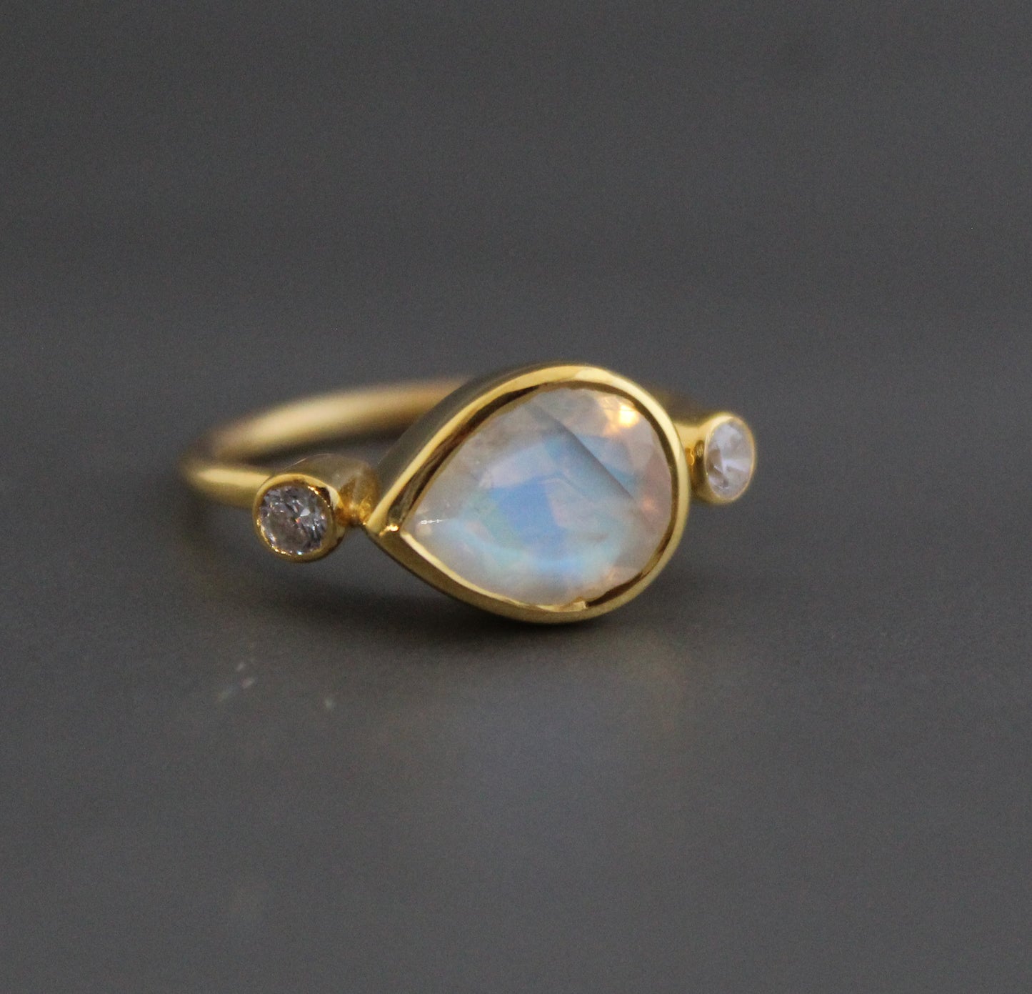 Rainbow Moonstone Ring