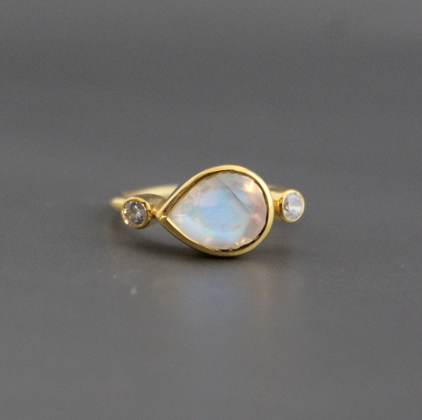 Rainbow Moonstone Ring