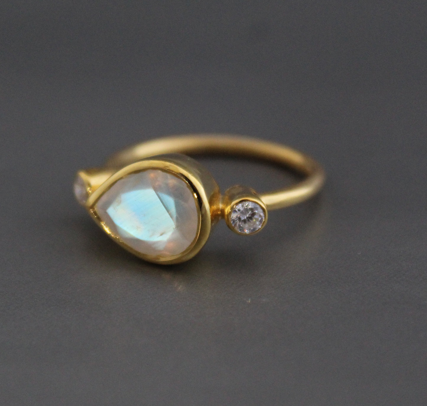 Rainbow Moonstone Ring