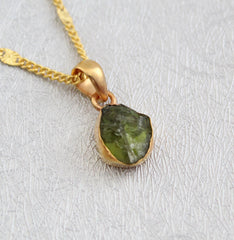 Raw Peridot Necklace