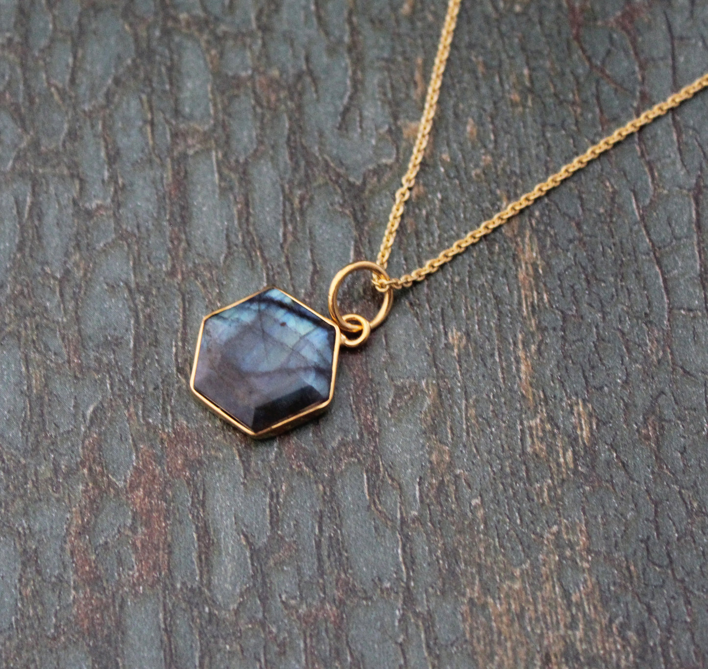 Labradorite Necklace, Simple Gemstone Necklace