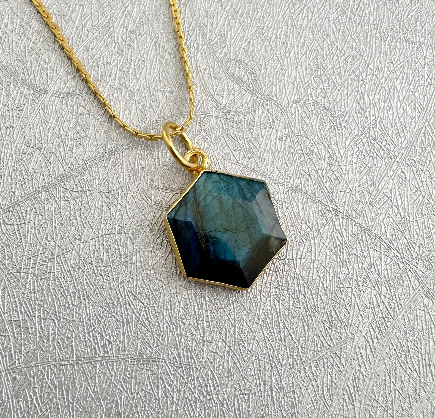 Labradorite Necklace, Simple Gemstone Necklace