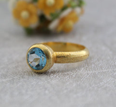 Natural Blue topaz Ring