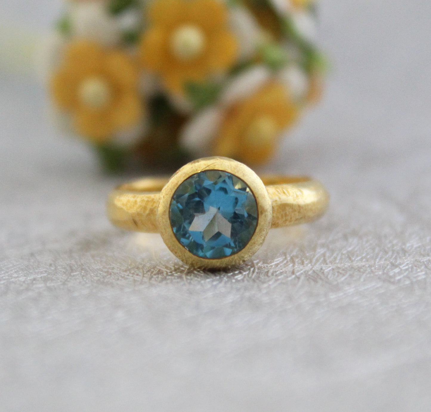 Natural Blue topaz Ring