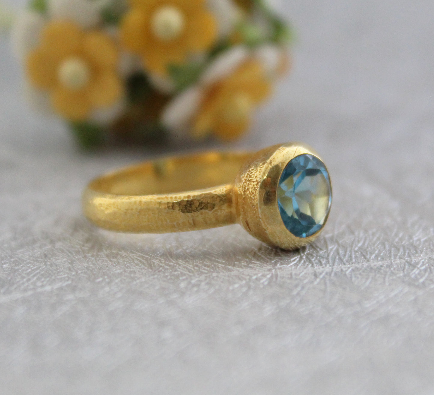 Natural Blue topaz Ring