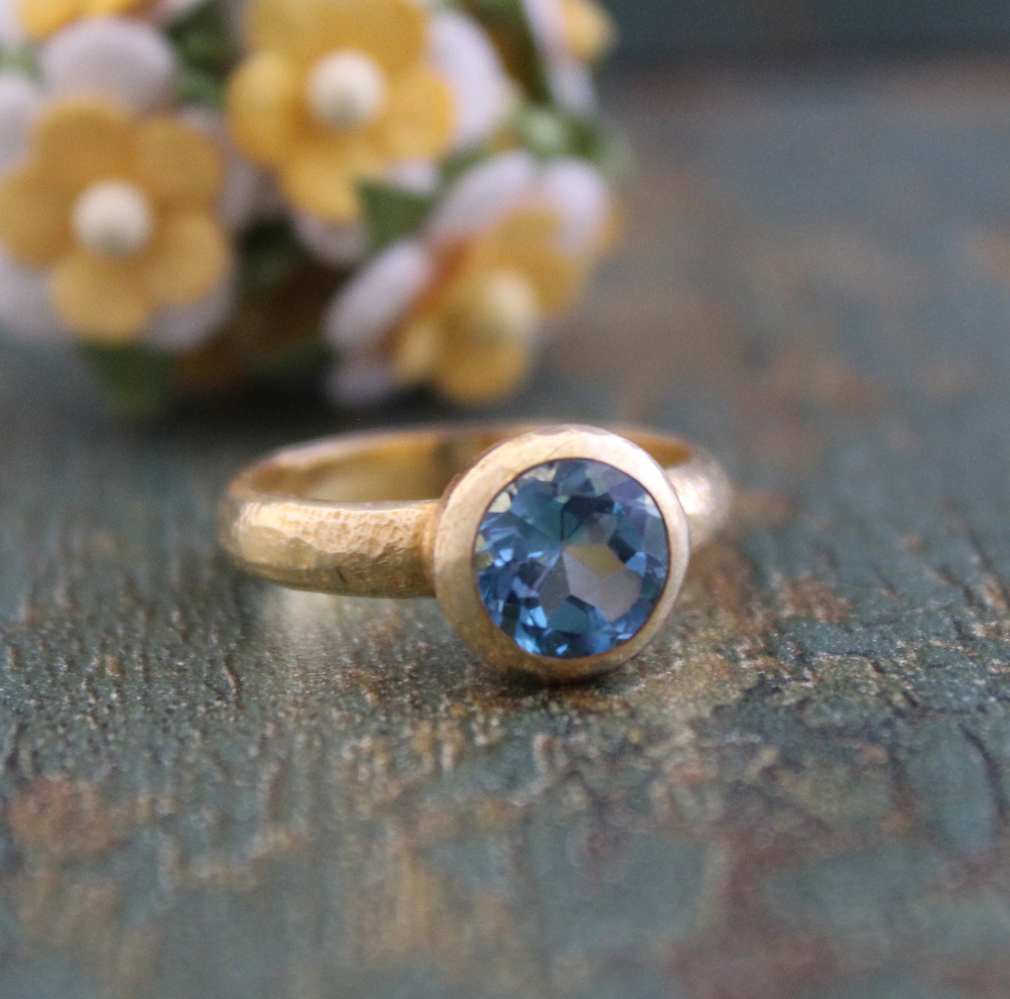 Natural Blue topaz Ring