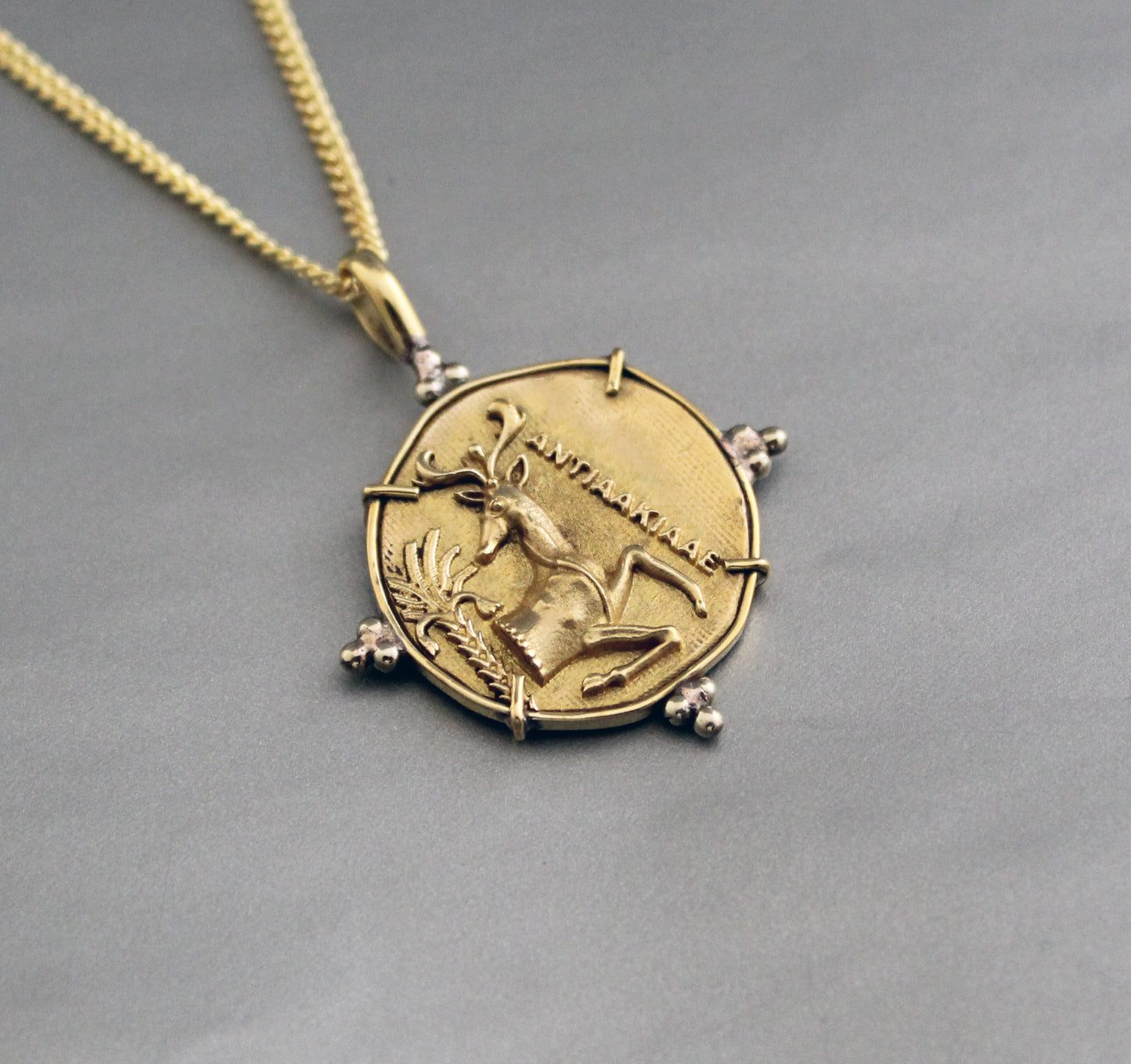 Stag Coin Necklace, Coin Jewelry, Egyptian Coin Necklace