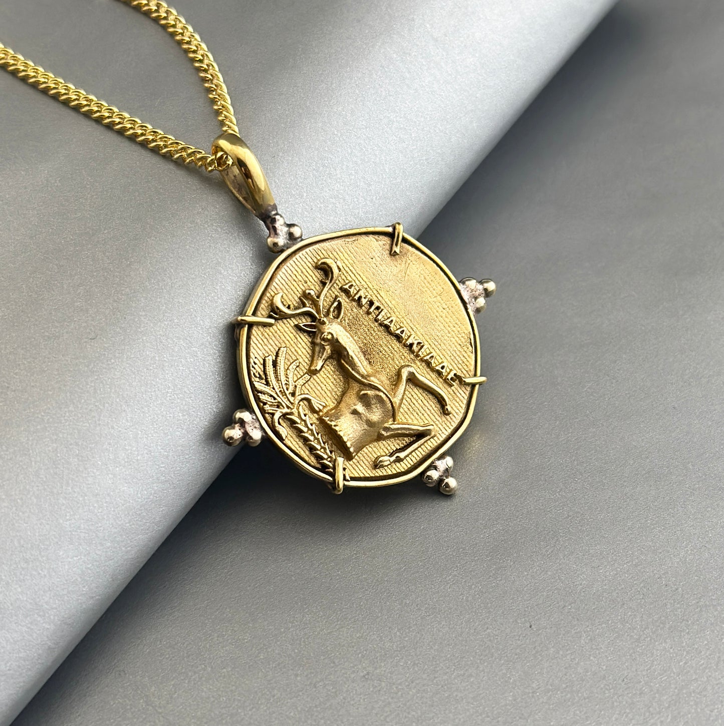 Stag Coin Necklace, Coin Jewelry, Egyptian Coin Necklace