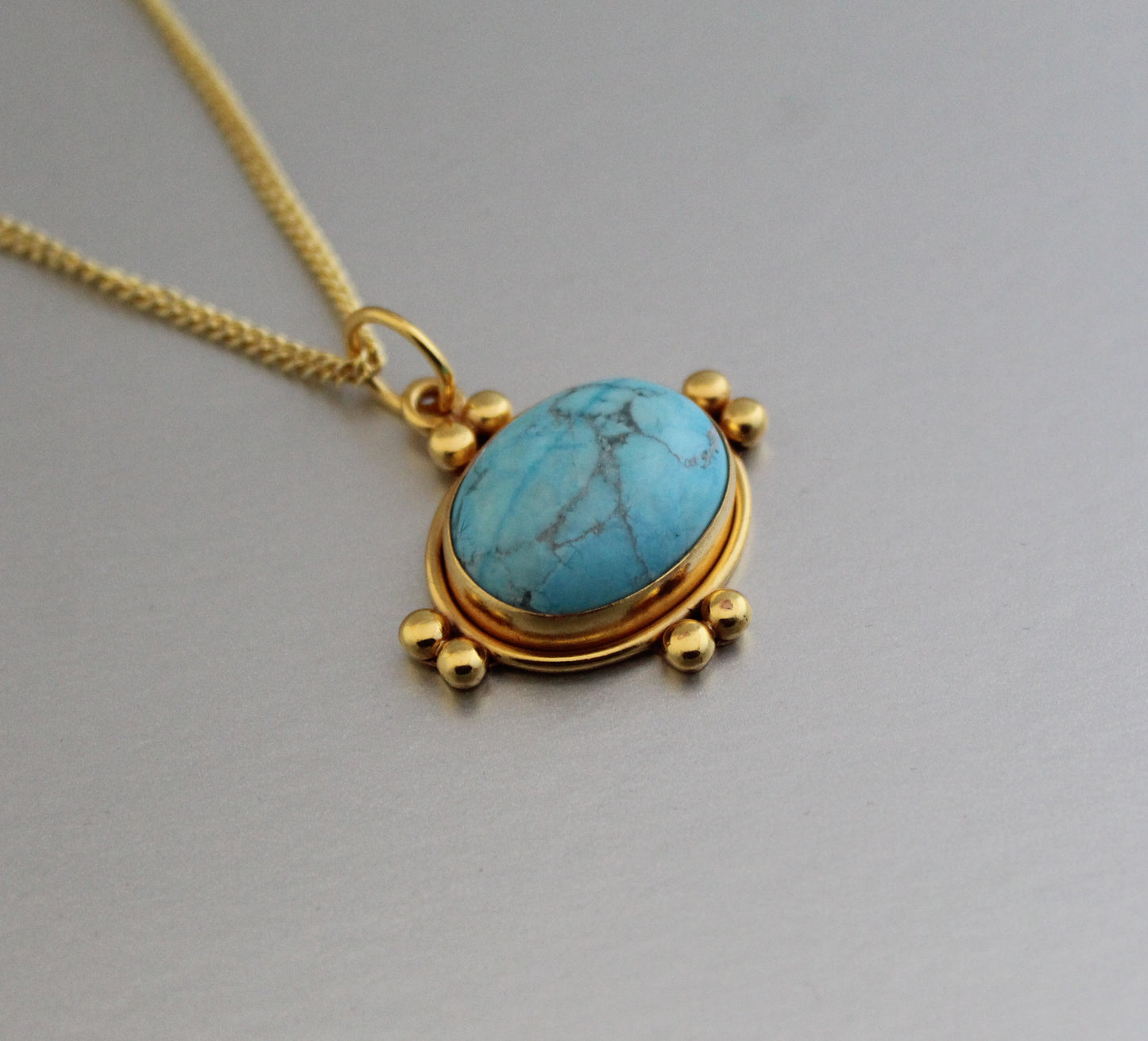 Turquoise Necklace, Dainty Gold Necklace