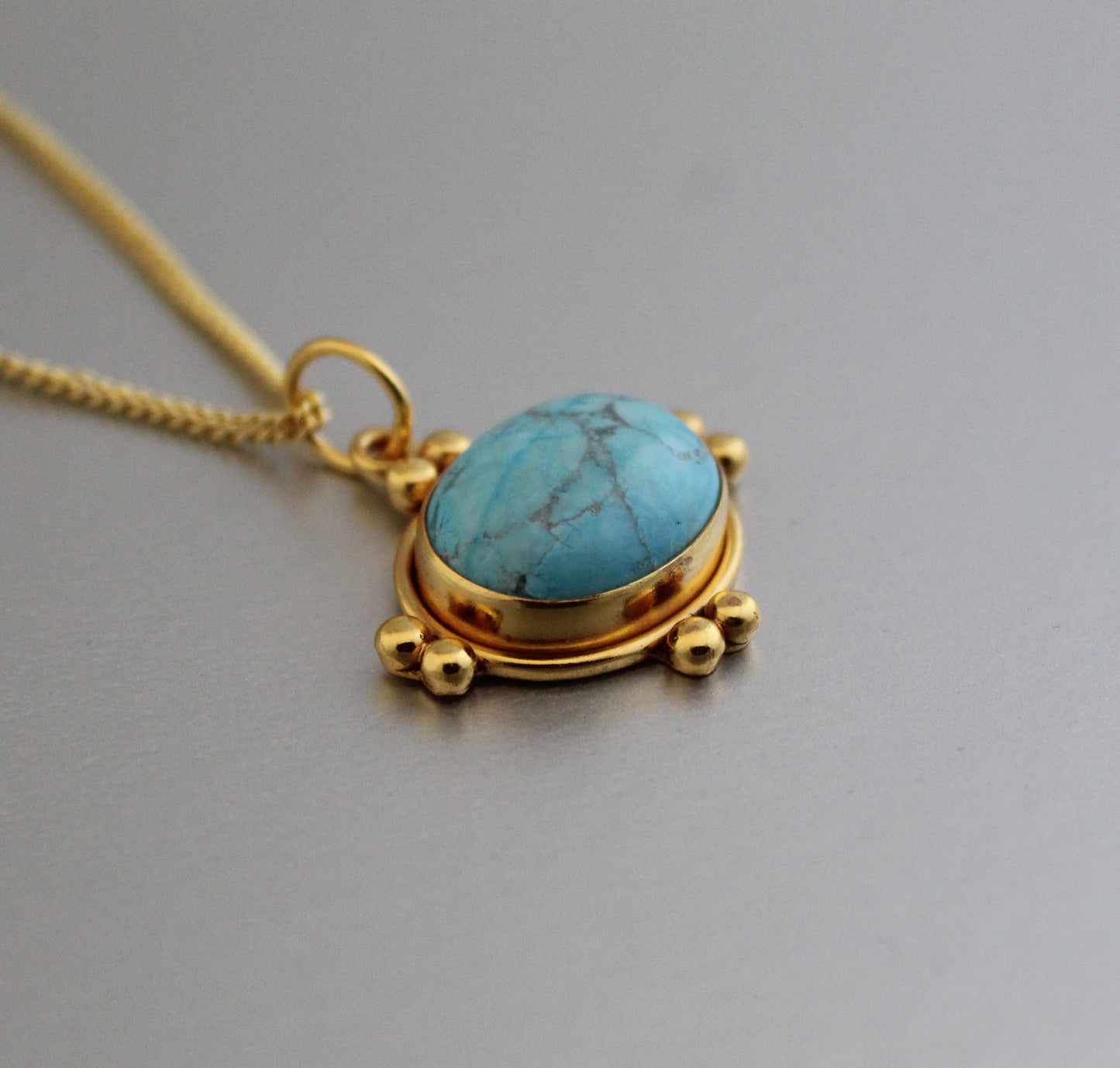 Turquoise Necklace, Dainty Gold Necklace