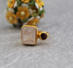 Natural Rose Quartz Ring