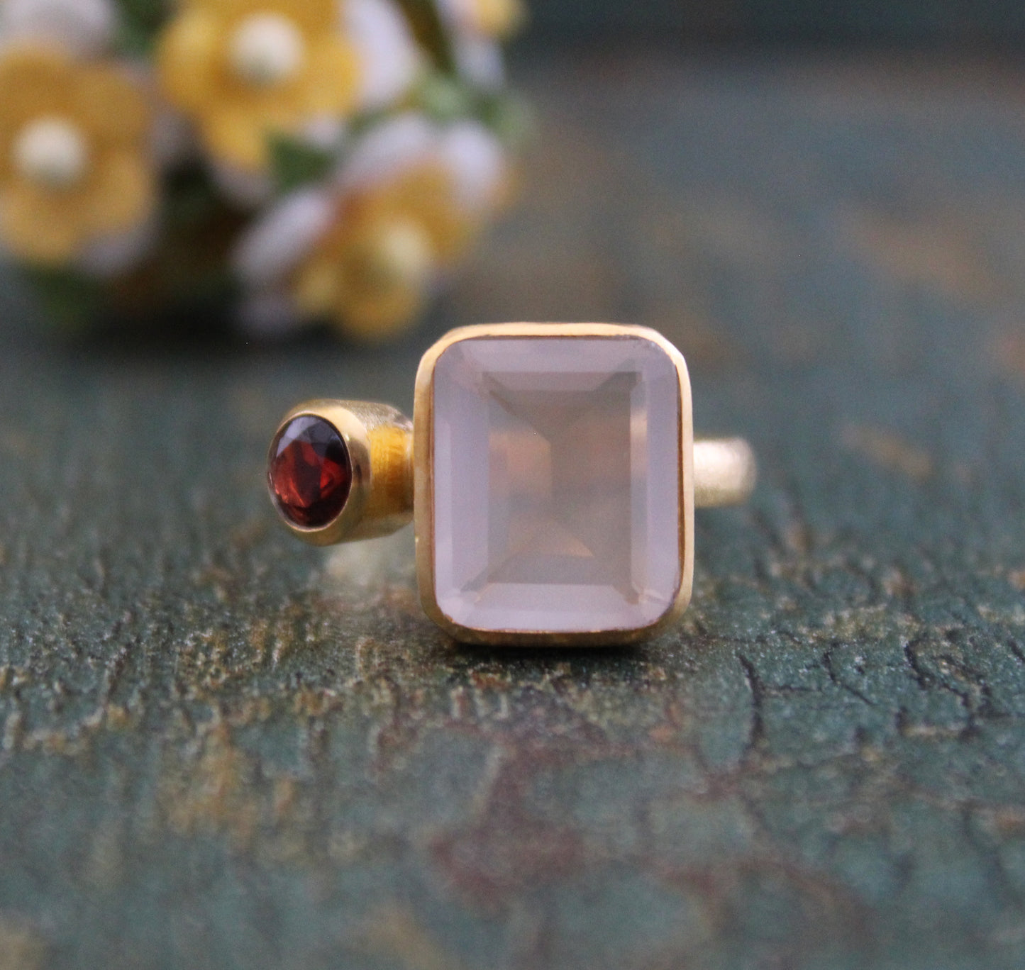 Natural Rose Quartz Ring