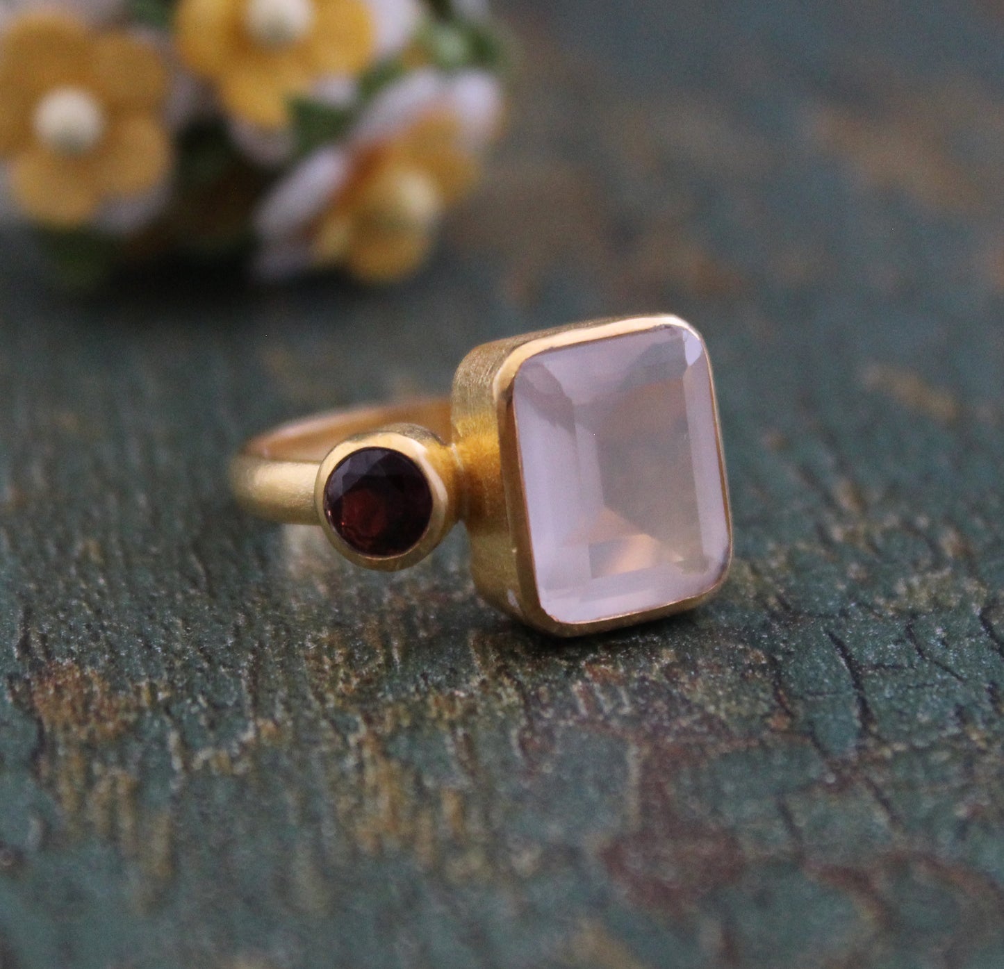 Natural Rose Quartz Ring