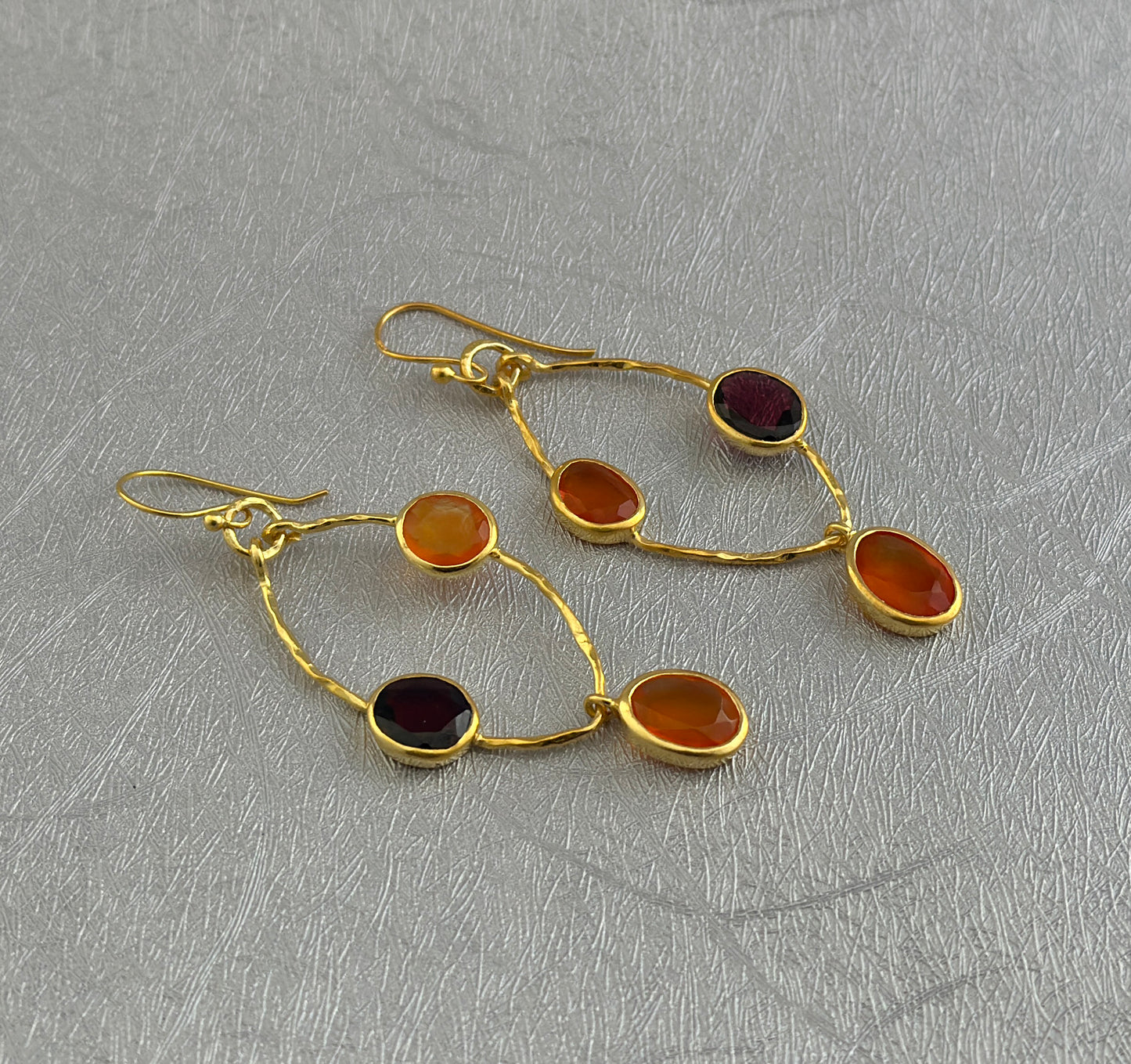 Natural Tigers Eye Dangle Earrings