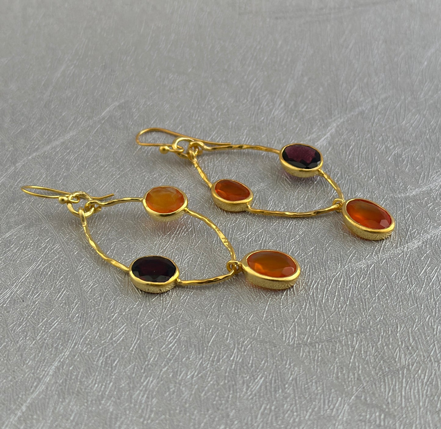 Natural Tigers Eye Dangle Earrings