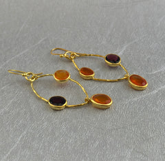 Natural Tigers Eye Dangle Earrings