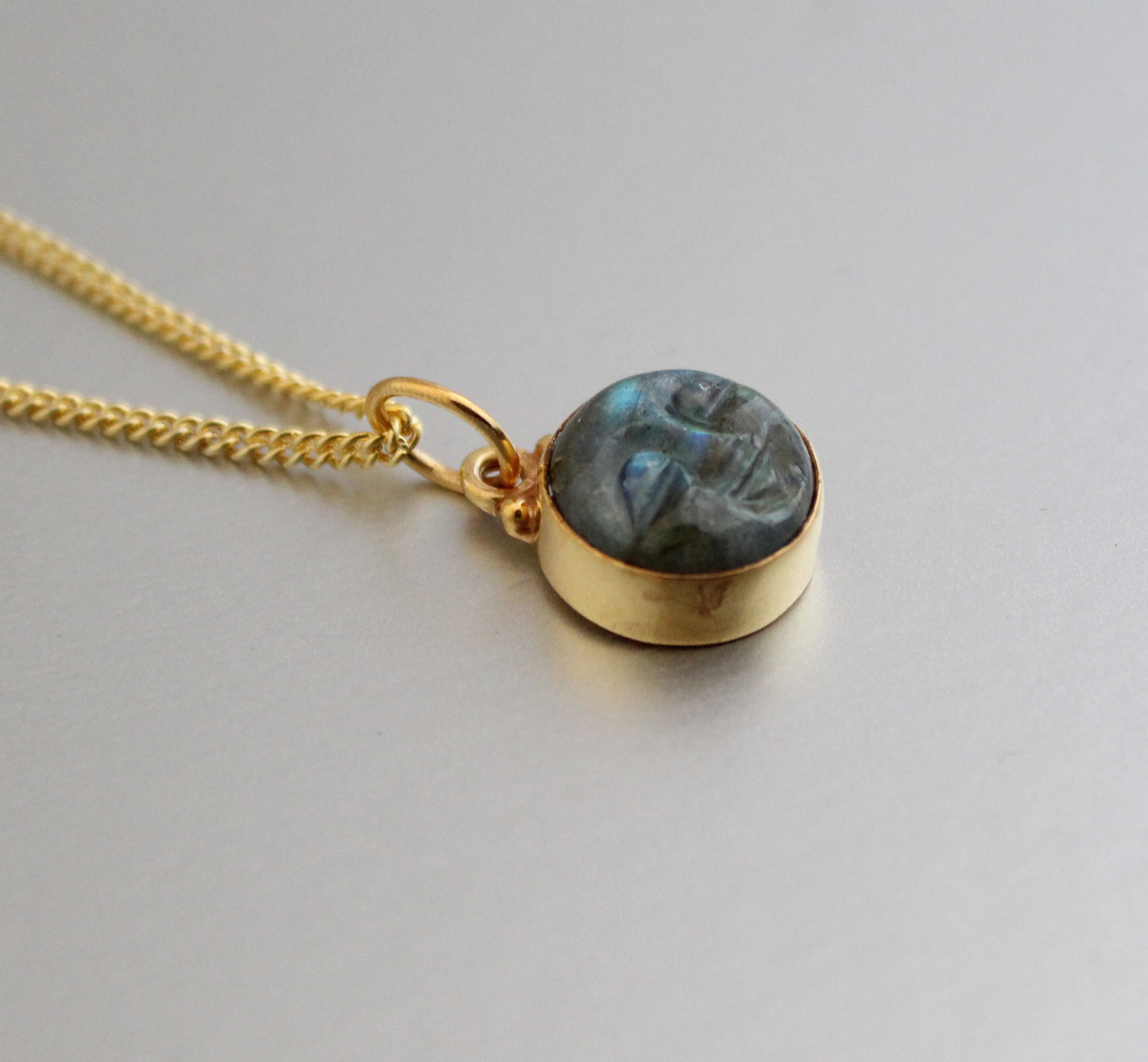 Labradorite Necklace, Moon Necklace