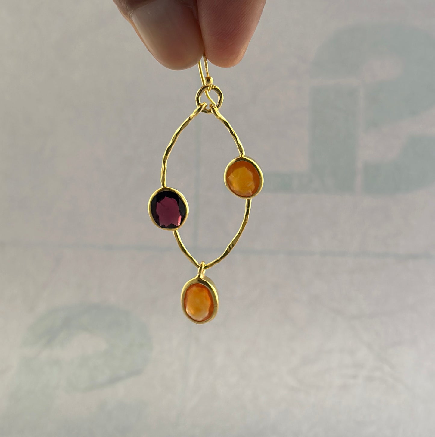 Natural Tigers Eye Dangle Earrings