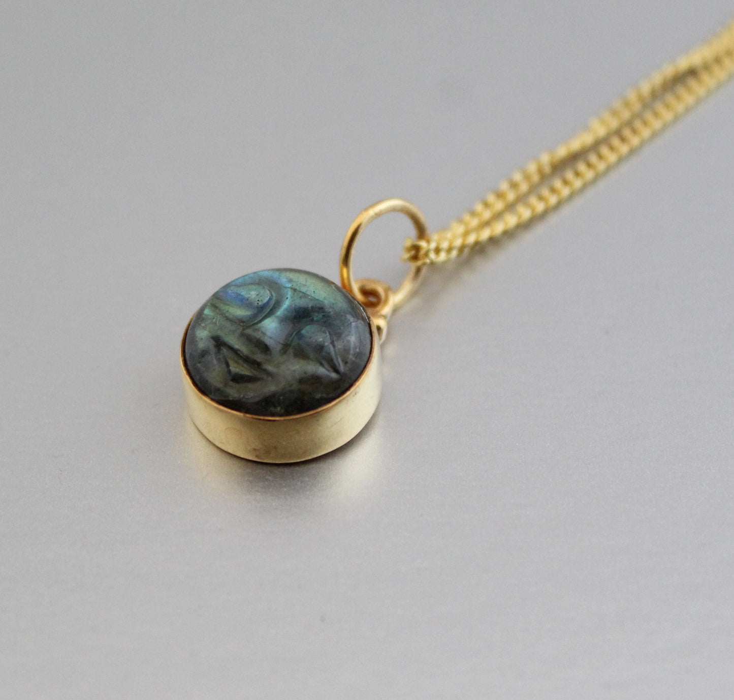 Labradorite Necklace, Moon Necklace