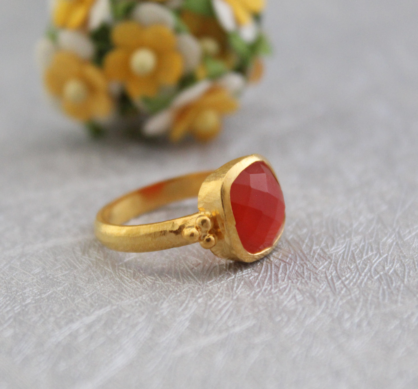 Carnelian ring, Orange Stone Ring