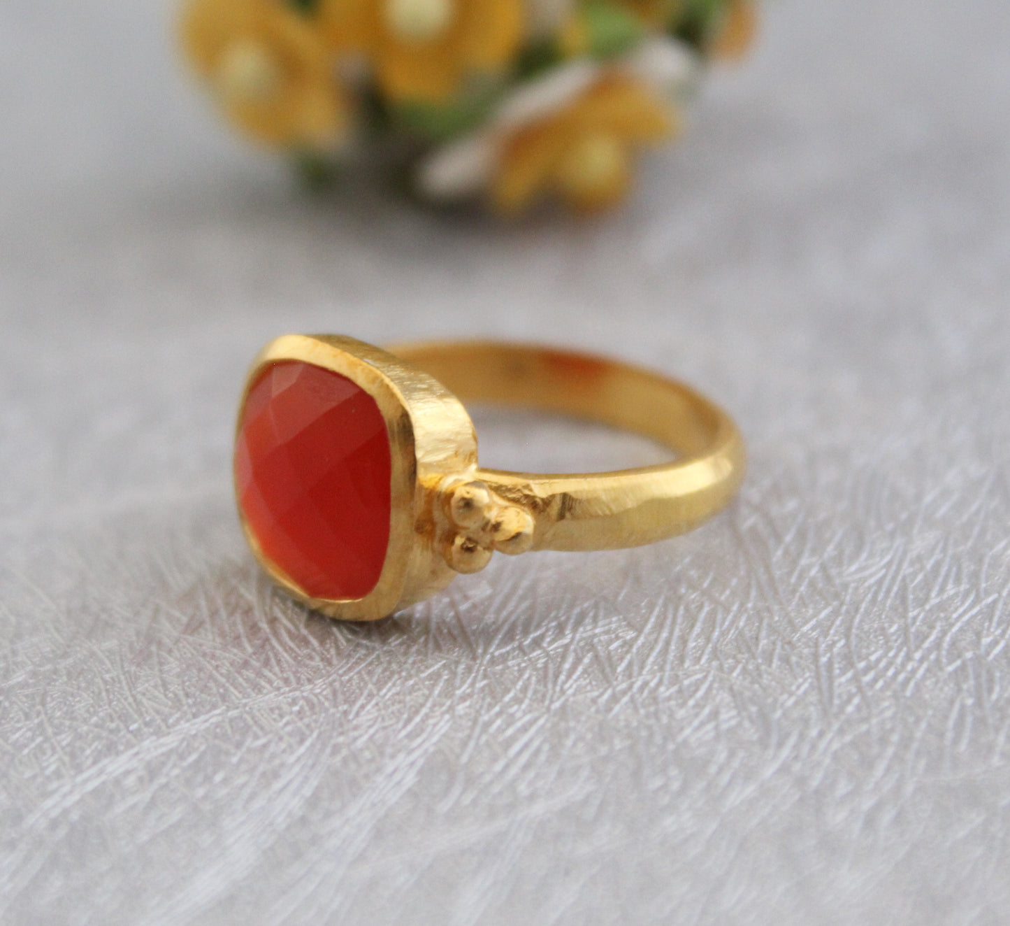 Carnelian ring, Orange Stone Ring