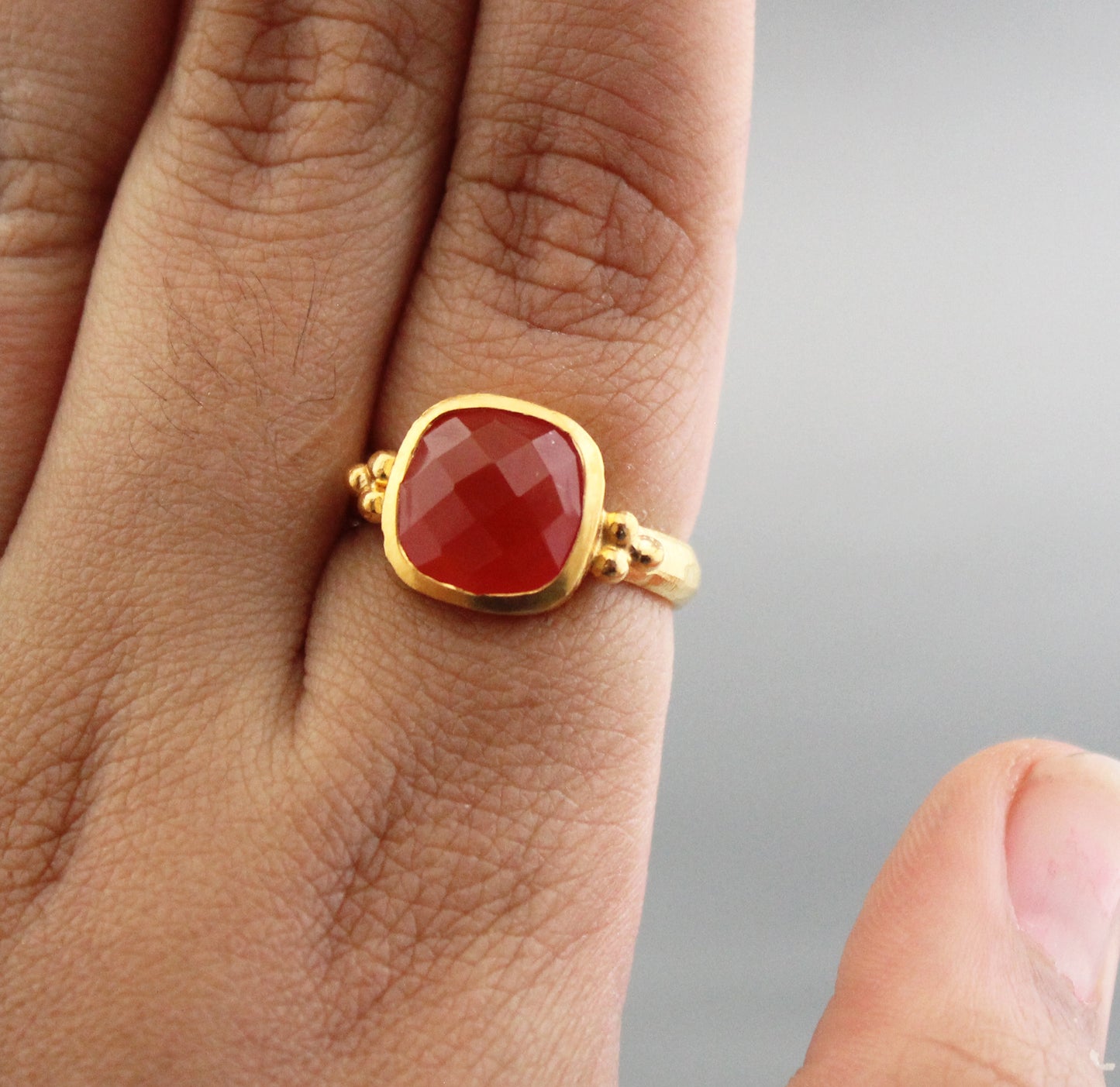 Carnelian ring, Orange Stone Ring