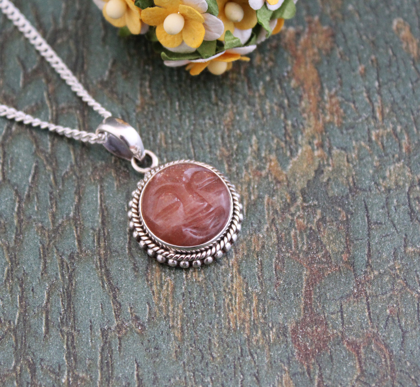 Peach Moonstone Necklace