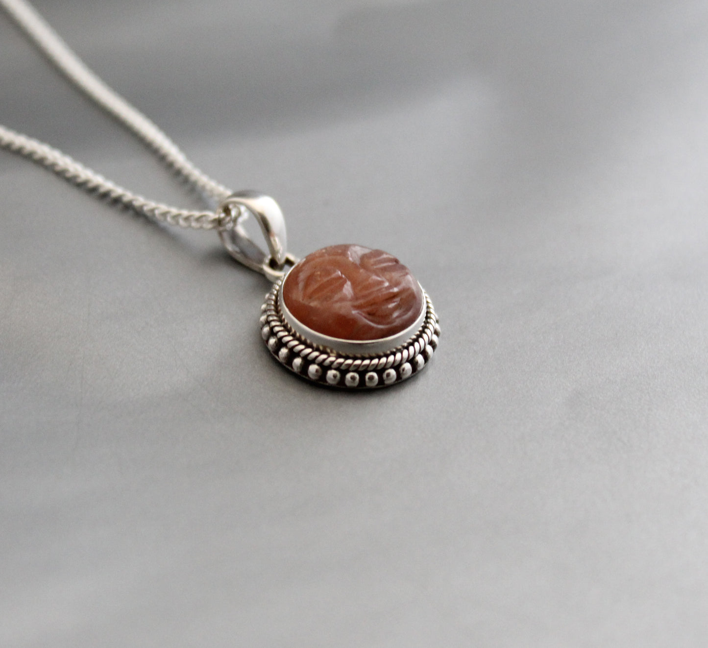 Peach Moonstone Necklace