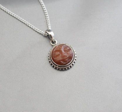 Peach Moonstone Necklace