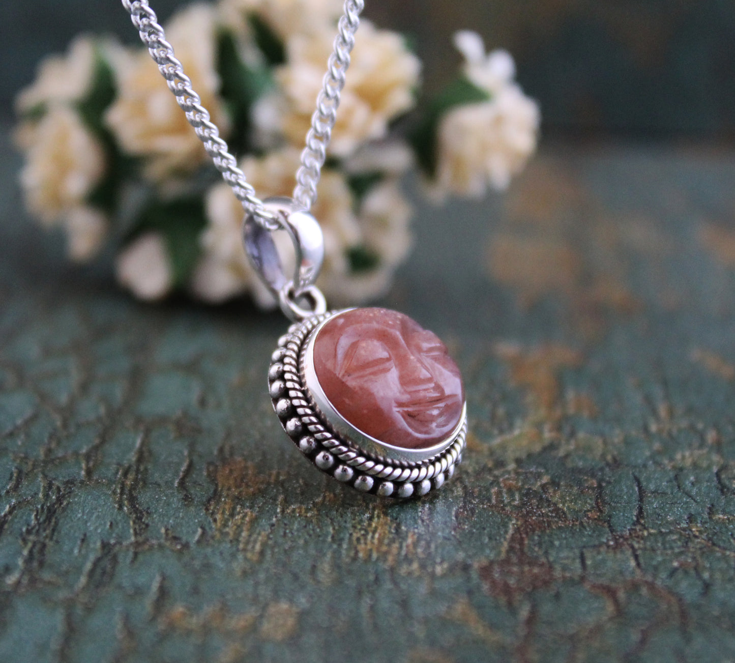 Peach Moonstone Necklace